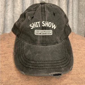 Humorous Funny Ball Hat Cap Black Distressed